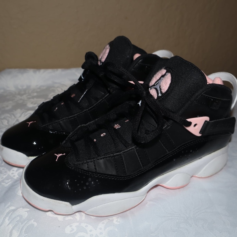 Jordan Black Sneakers with Pink Accents